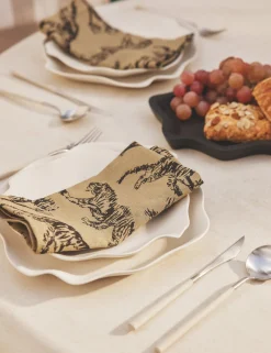 Tiger Linen Napkins (Set of 4) by Sarah Sherman Samuel