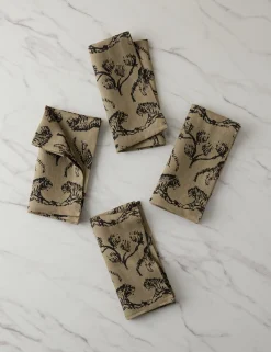 Tiger Linen Napkins (Set of 4) by Sarah Sherman Samuel