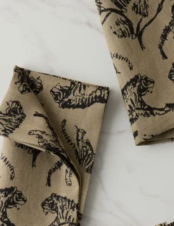 Tiger Linen Napkins (Set of 4) by Sarah Sherman Samuel
