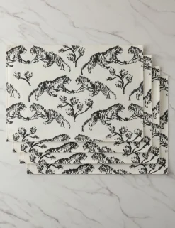Tiger Linen Placemats (Set of 4) by Sarah Sherman Samuel