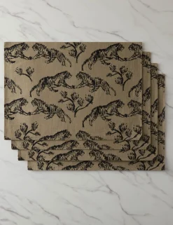 Tiger Linen Placemats (Set of 4) by Sarah Sherman Samuel
