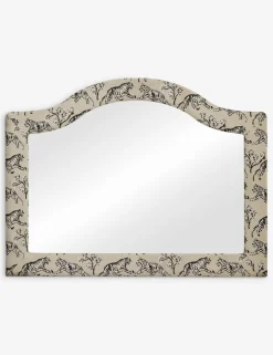 Tiger Upholstered Mantel Mirror by Sarah Sherman Samuel