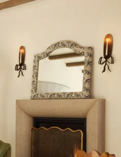 Tiger Upholstered Mantel Mirror by Sarah Sherman Samuel