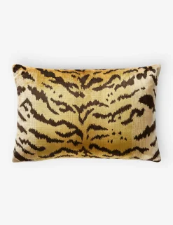 Tigre Silk Pillow by Scalamandré