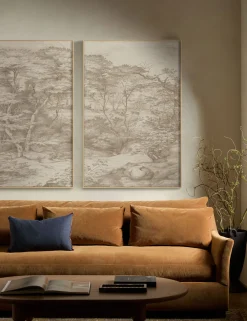 Toile in Neutral Wall Art Diptych Wall Art (Set of 2)