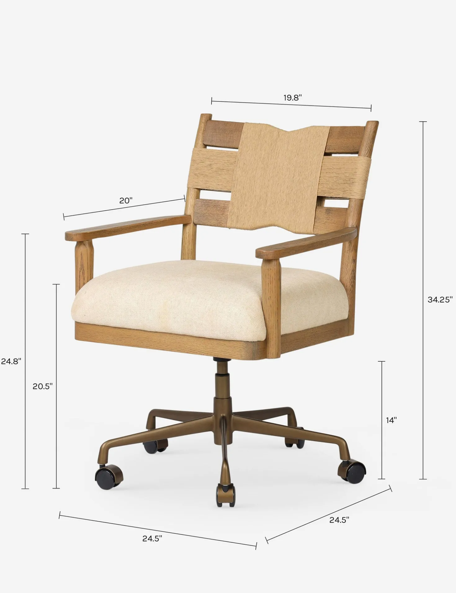 Tova Desk Chair by Amber Lewis x Four Hands