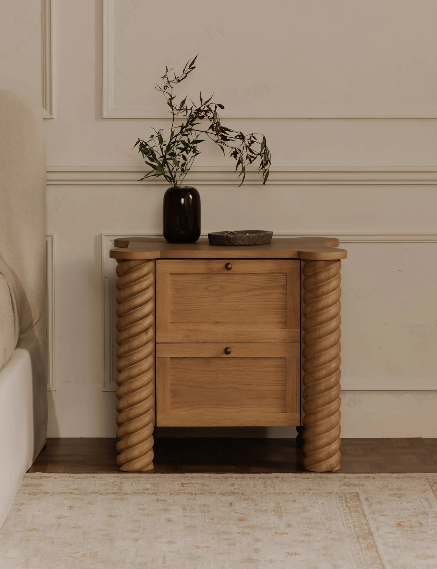 Treccia 2-Drawer Nightstand by Gillian Segal for Moe's