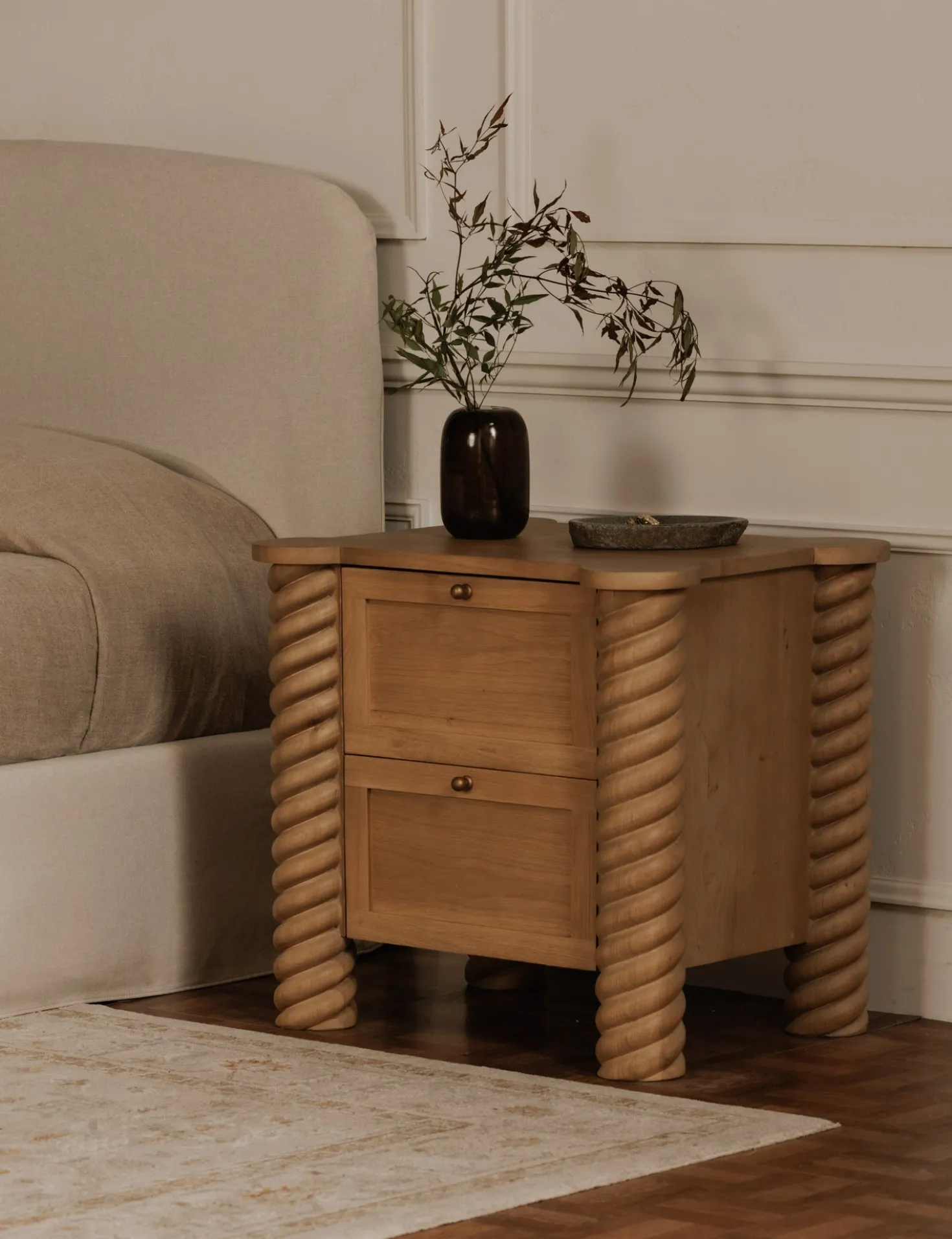Treccia 2-Drawer Nightstand by Gillian Segal for Moe's