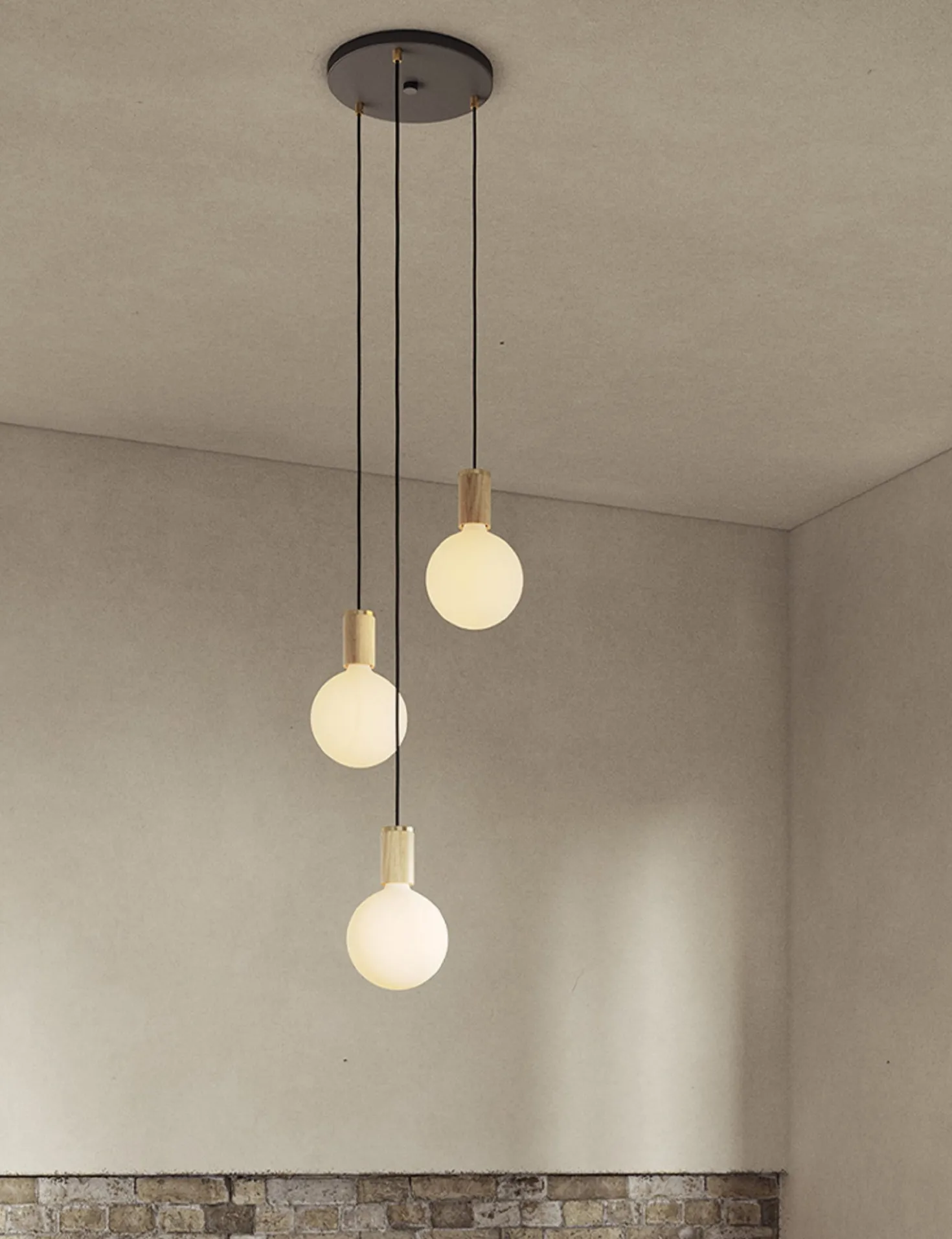 Triple Pendant Light with Sphere IV by Tala