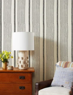 Two Tone Stripe Grasscloth Wallpaper By Nathan Turner