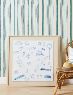 Two Tone Stripe Grasscloth Wallpaper By Nathan Turner