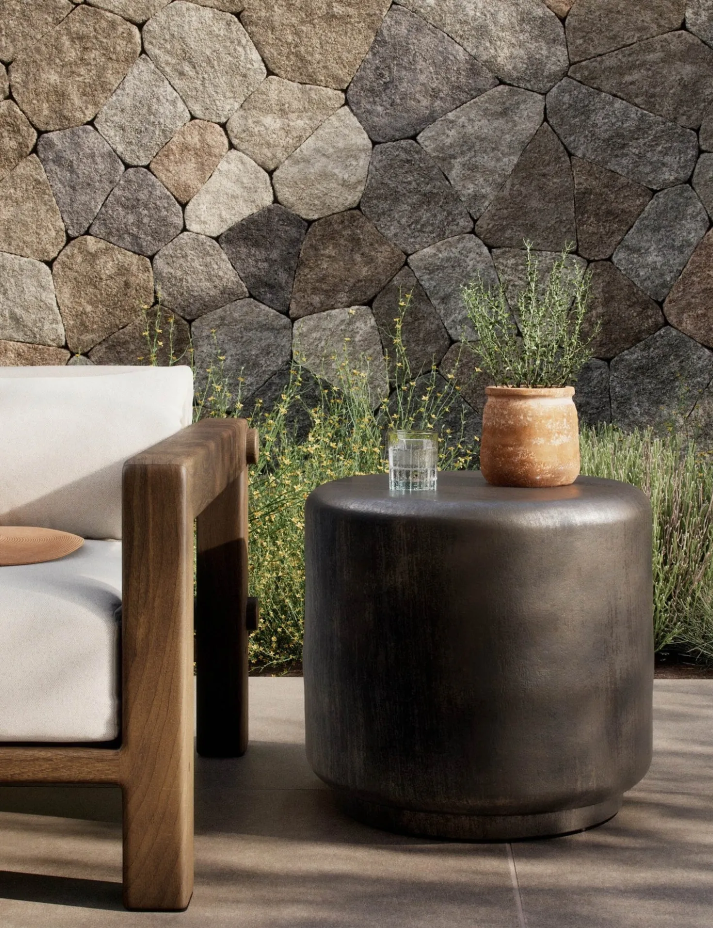 Venetia Indoor / Outdoor Round Side Table by Amber Lewis x Four Hands