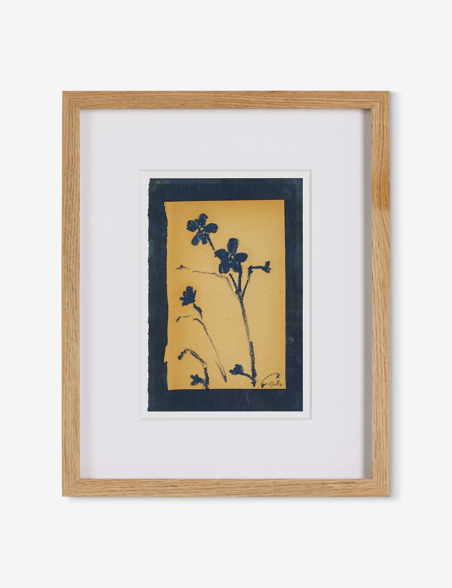 Vintage Blue Daisy Wall Art by Shaina Page