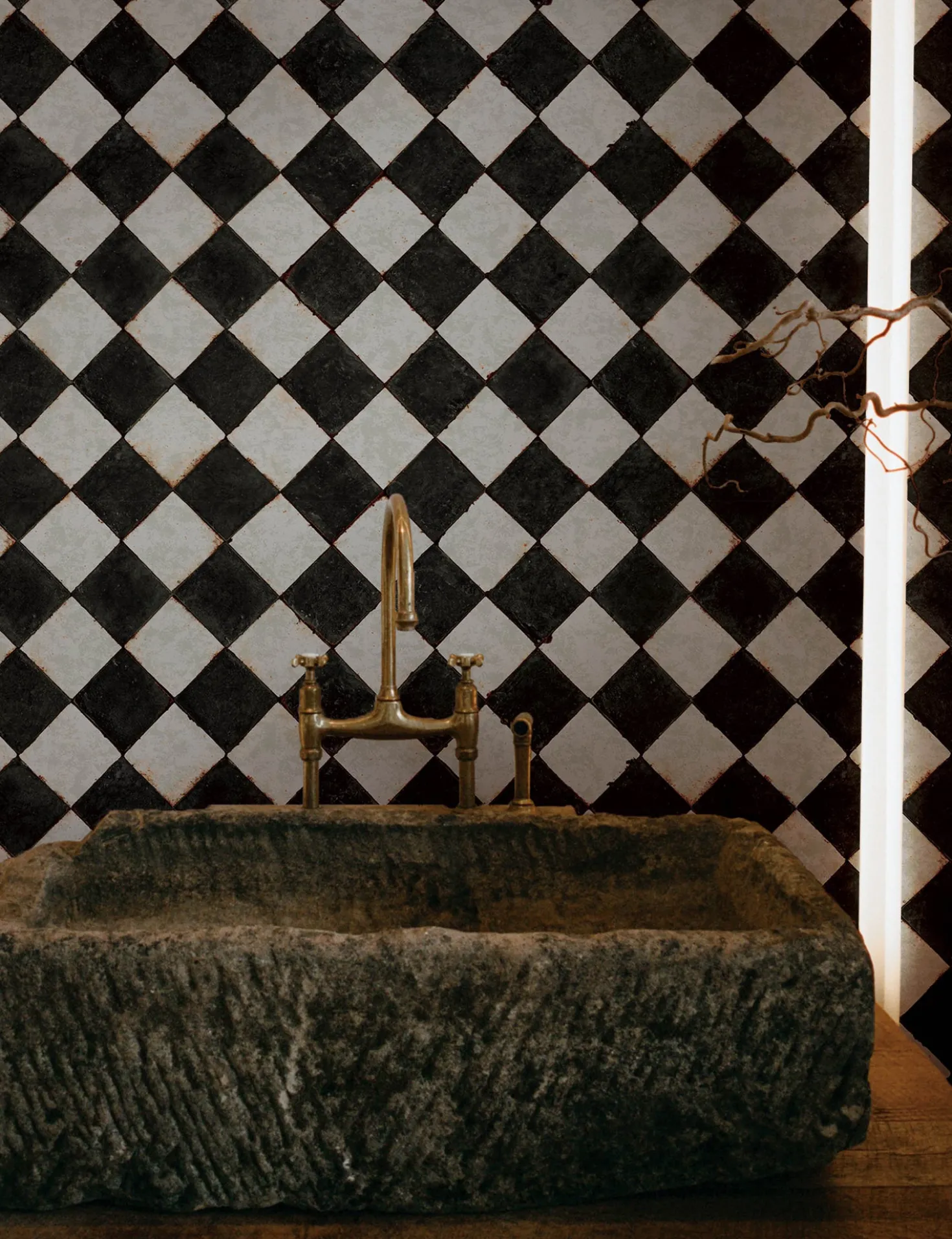 Vintage Check Textured Peel + Stick Wallpaper by Jeremiah Brent