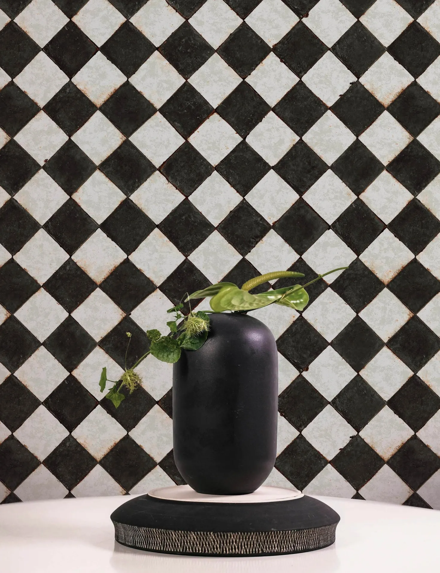 Vintage Check Textured Peel + Stick Wallpaper by Jeremiah Brent