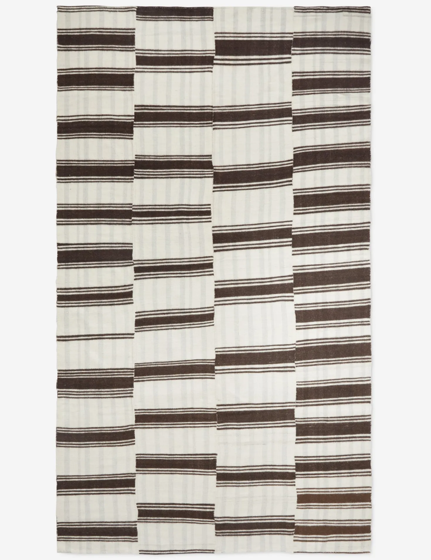 Vintage Kilim Flatweave Wool Rug No. 37, 3'11" x 7'3"