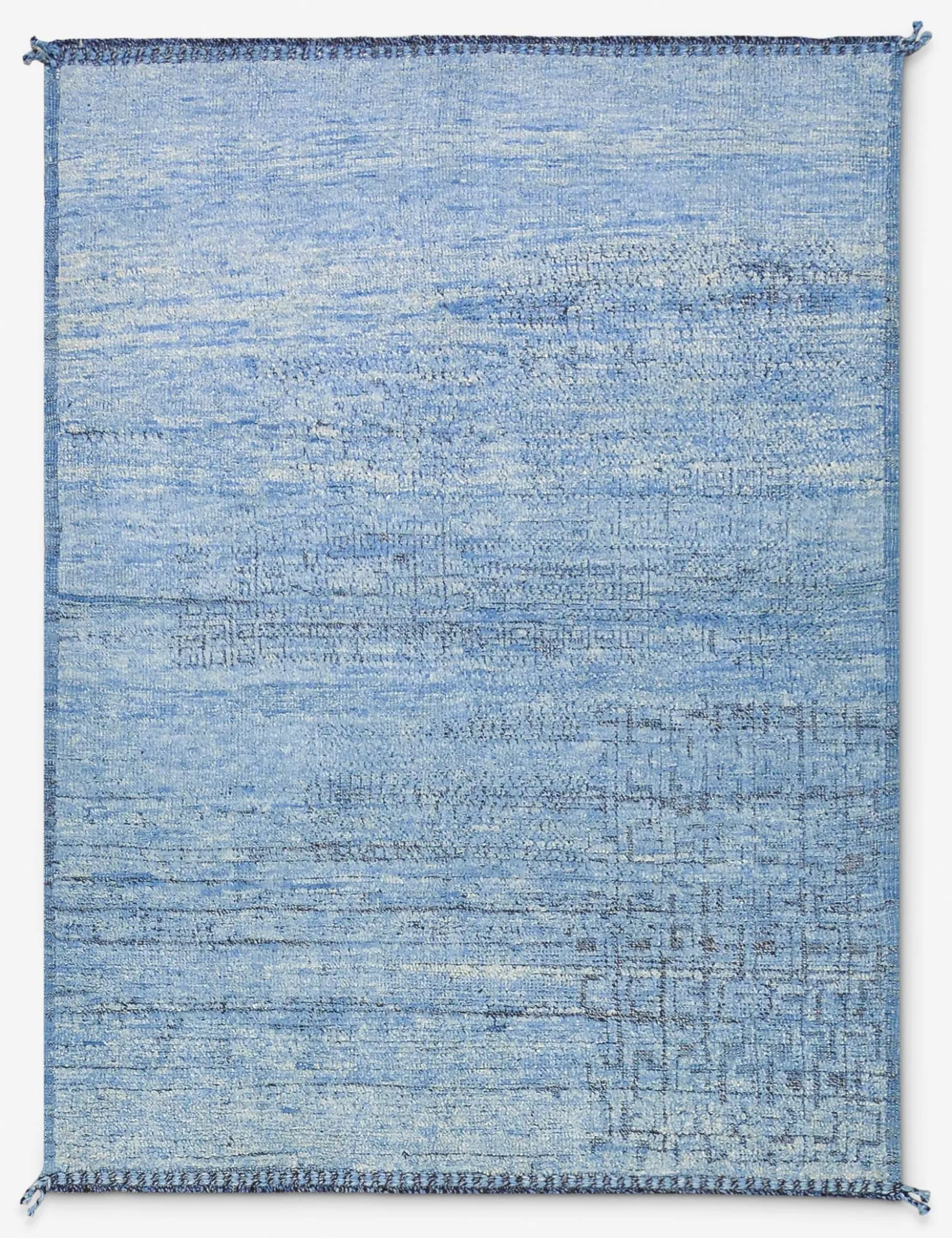 Vintage Moroccan Hand-Knotted Wool Rug No. 477, 5' x 6' 9"