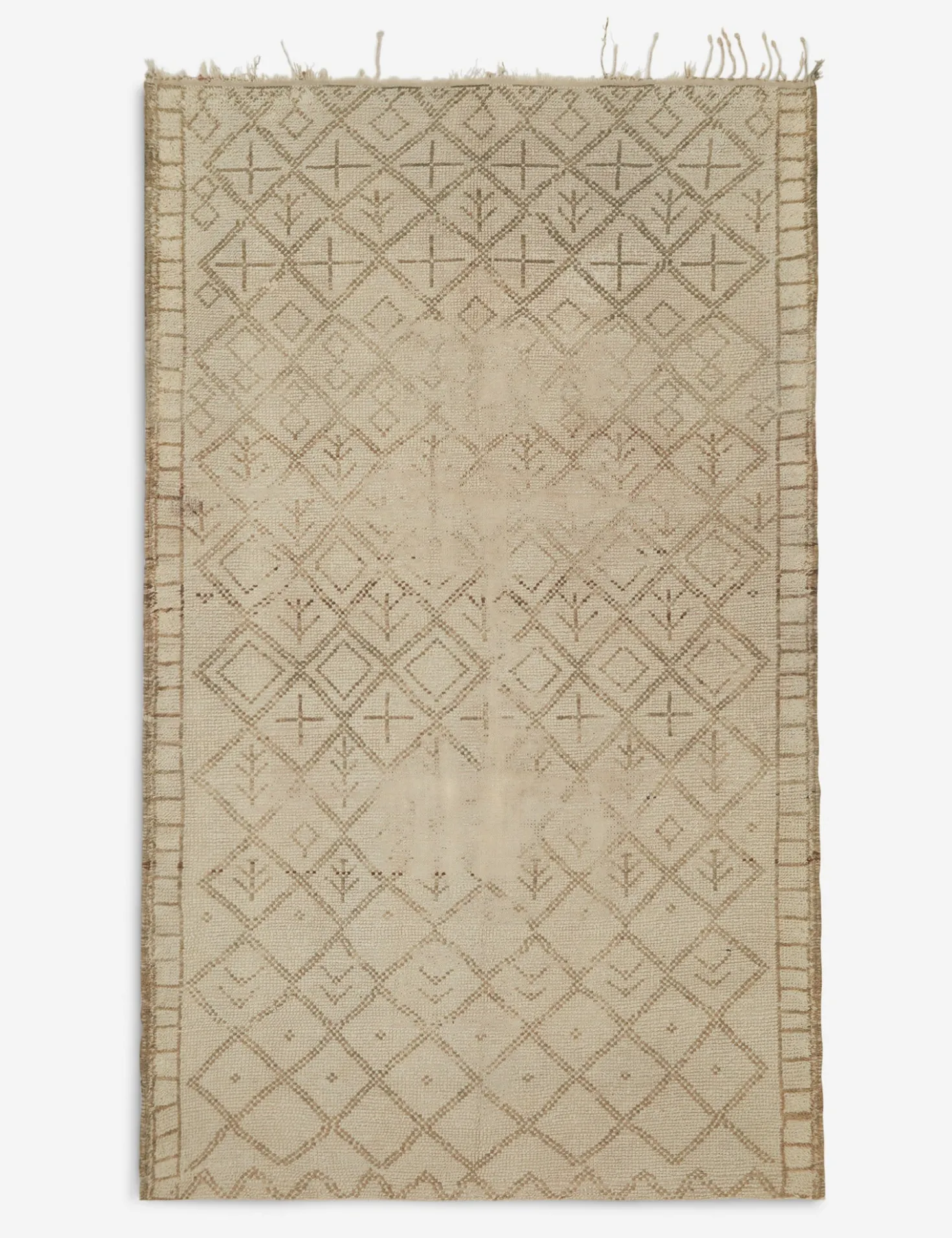 Vintage Moroccan Hand-Knotted Wool Rug No. 16, 5'5" x 9'5"