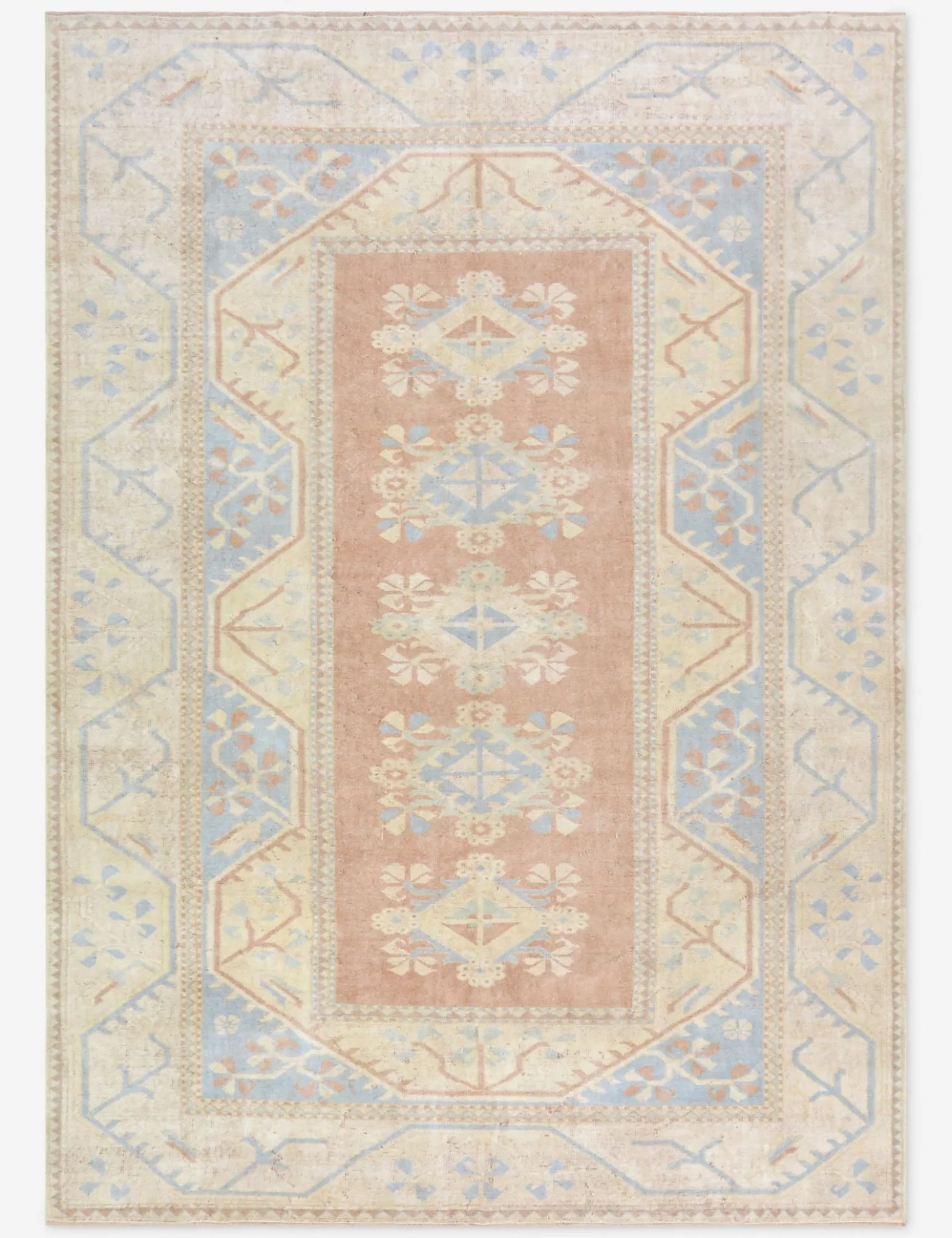 Vintage Turkish Hand-Knotted Wool Rug No. 467, 6' 4" x 9'
