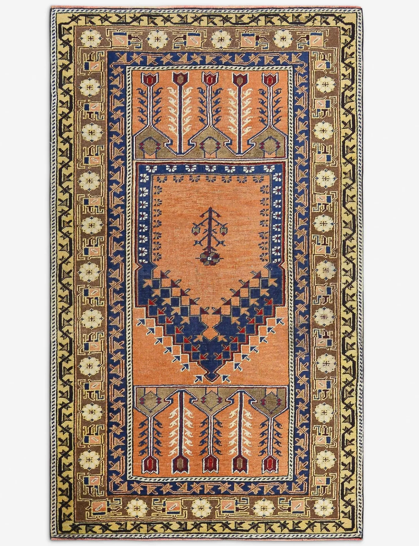Vintage Turkish Hand-Knotted Wool Rug No. 499, 3' 10" x 6' 7"
