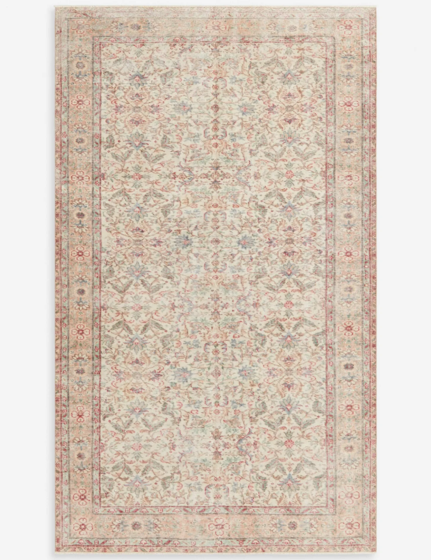 Vintage Turkish Hand-Knotted Wool Rug No. 289, 5'4" x 8'11"