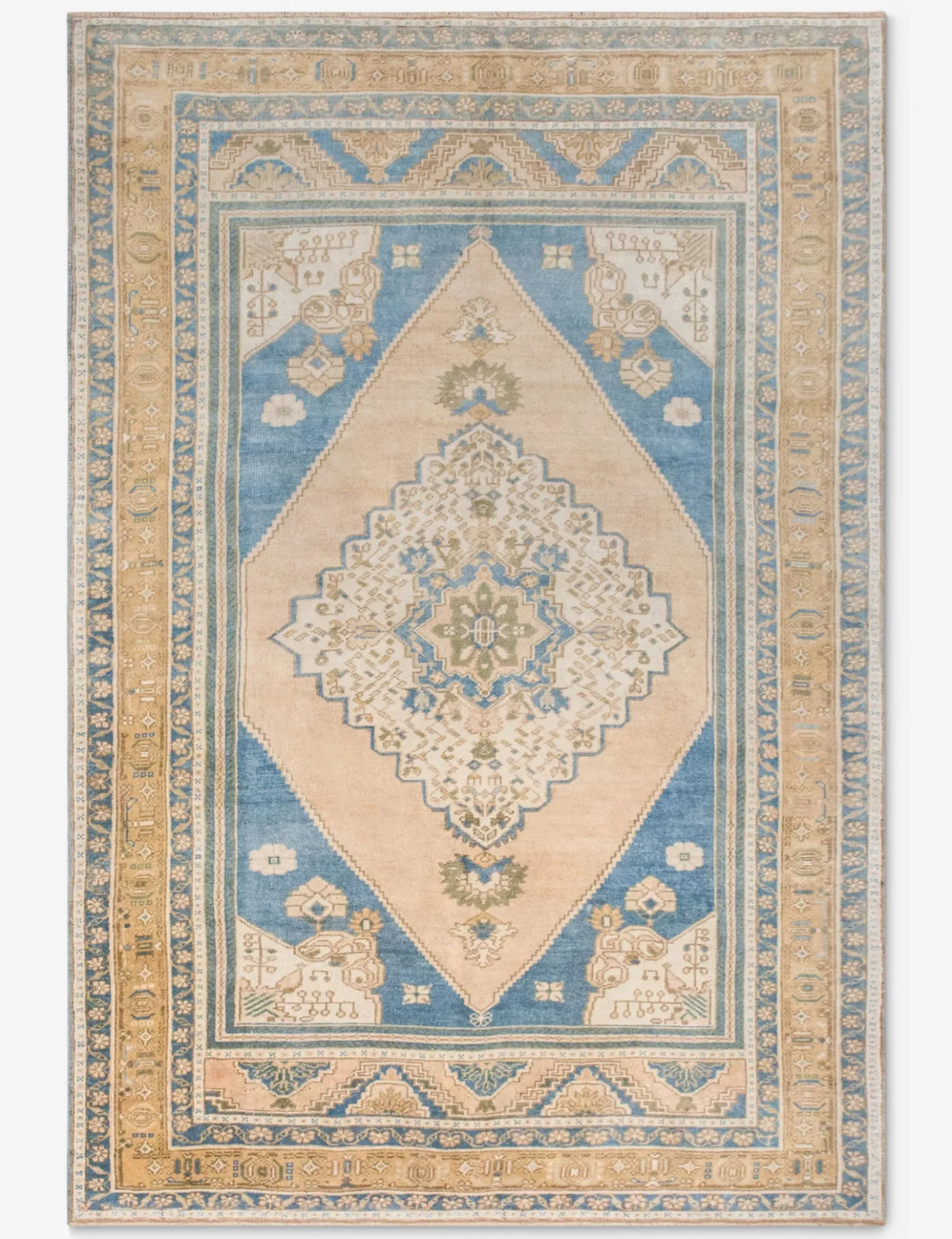 Vintage Turkish Hand-Knotted Wool Rug No. 536, 5'7" x 8'3"