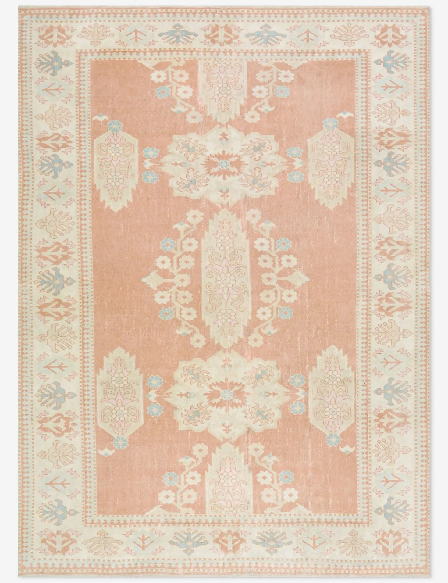 Vintage Turkish Hand-Knotted Wool Rug No. 490, 6' 8" x 9'