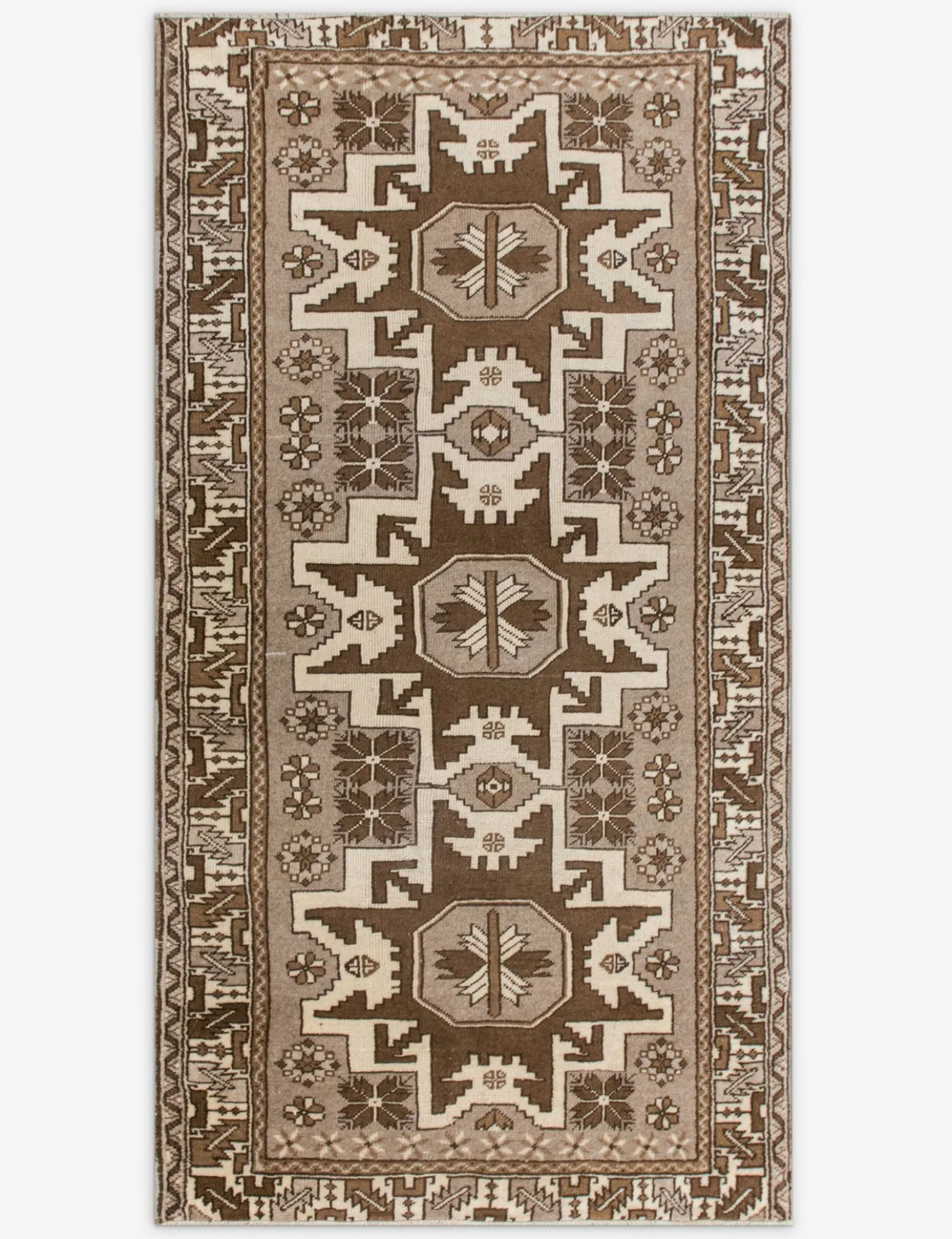 Vintage Turkish Hand-Knotted Wool Rug No. 553, 3'4" x 6'3"