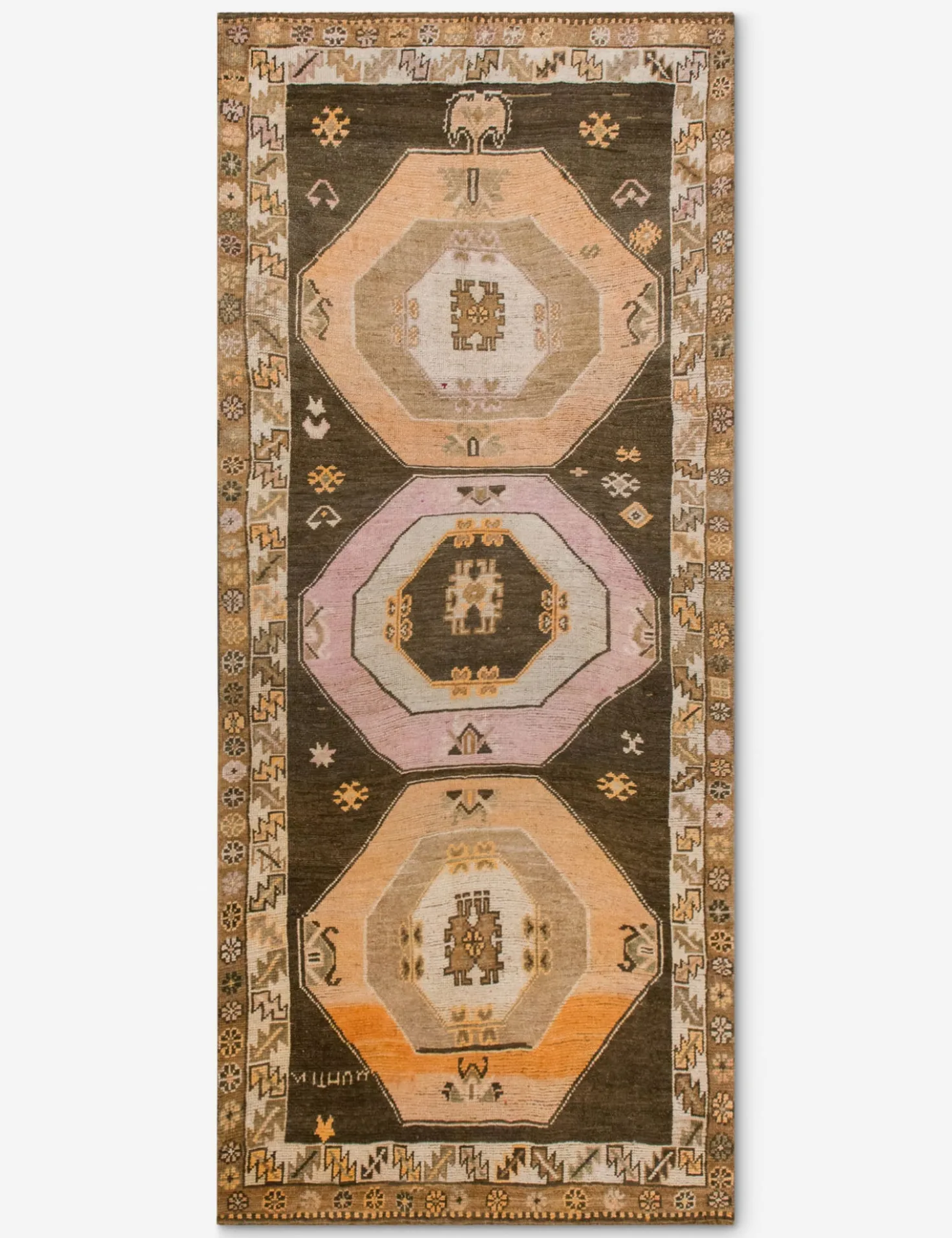 Vintage Turkish Hand-Knotted Wool Runner Rug No. 297, 4'9" x 12'3"