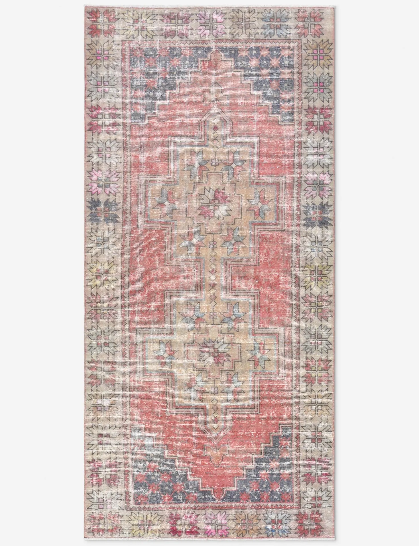 Vintage Turkish Hand-Knotted Wool Rug No. 494, 4' x 8' 5"