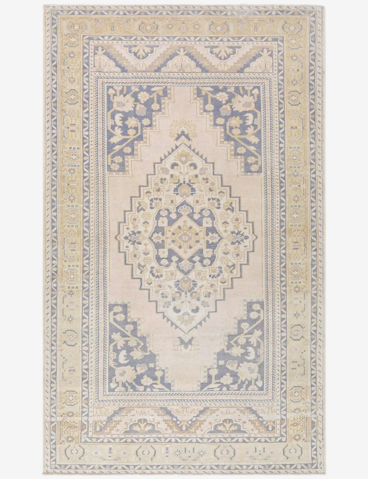 Vintage Turkish Hand-Knotted Wool Rug No. 488, 5' 1" x 8' 2"