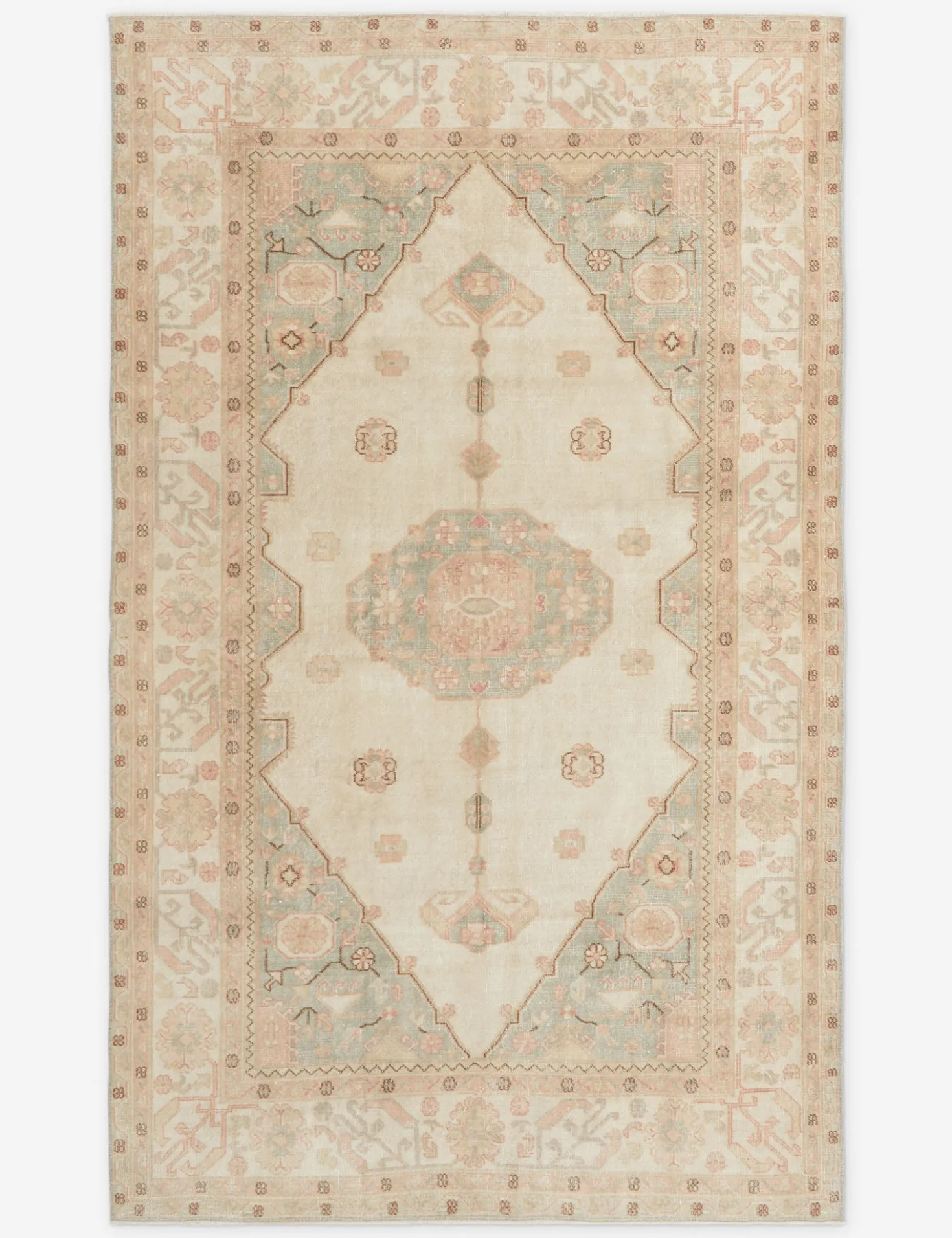 Vintage Turkish Hand-Knotted Wool Rug No. 303, 6'5" x 10'7"