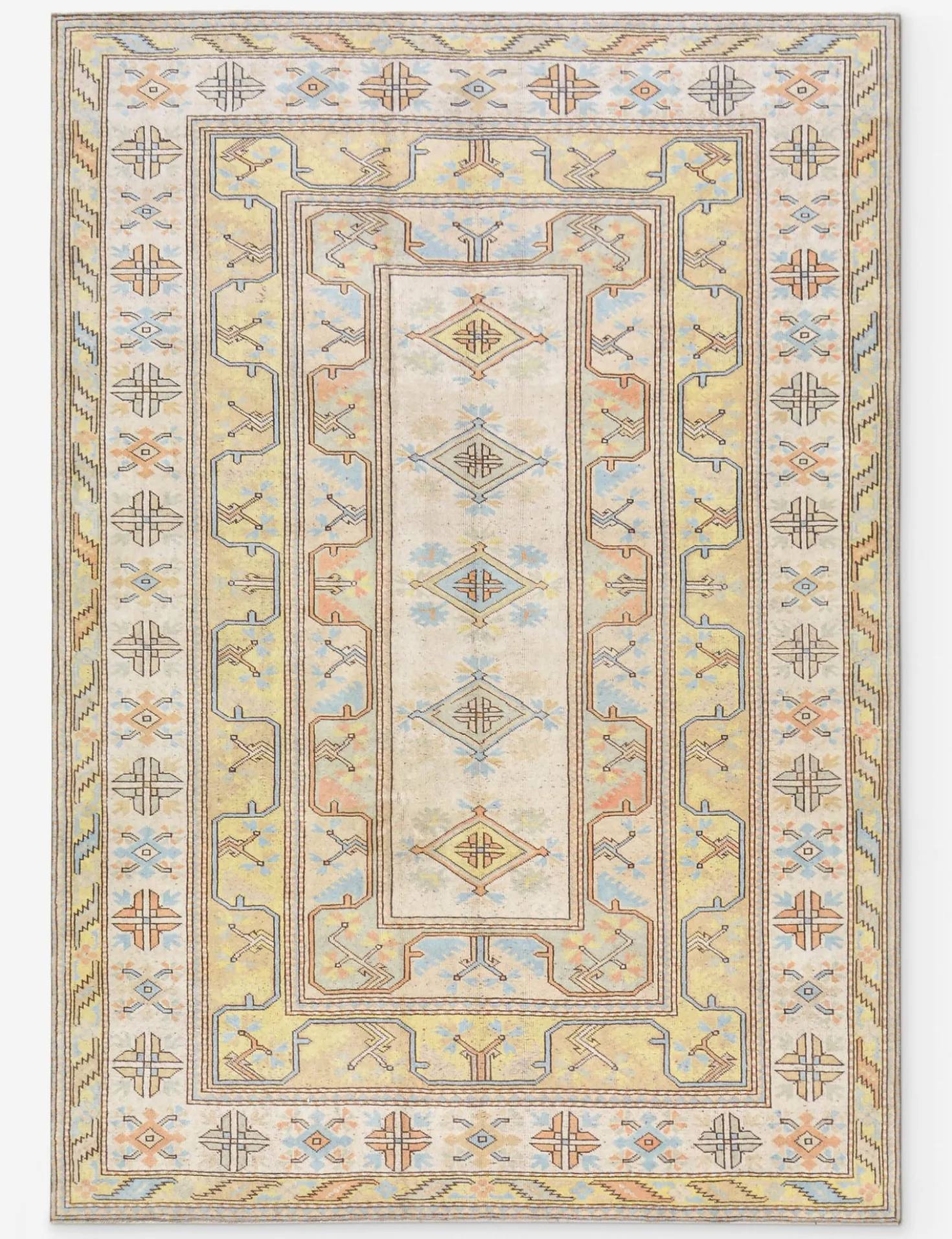 Vintage Turkish Hand-Knotted Wool Rug No. 517, 6' 7" x 9' 4"