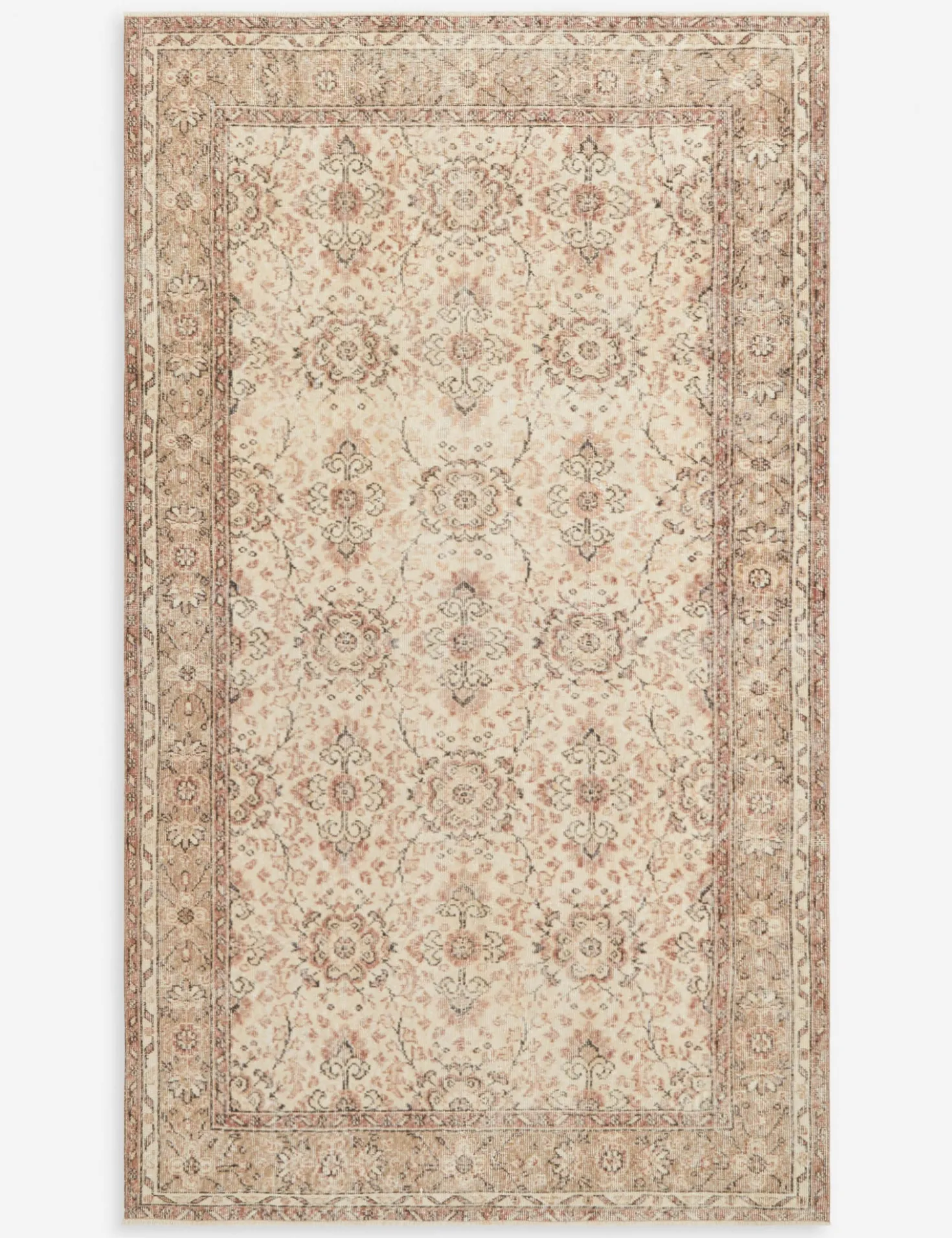 Vintage Turkish Hand-Knotted Wool Rug No. 290, 5'3" x 9'1"