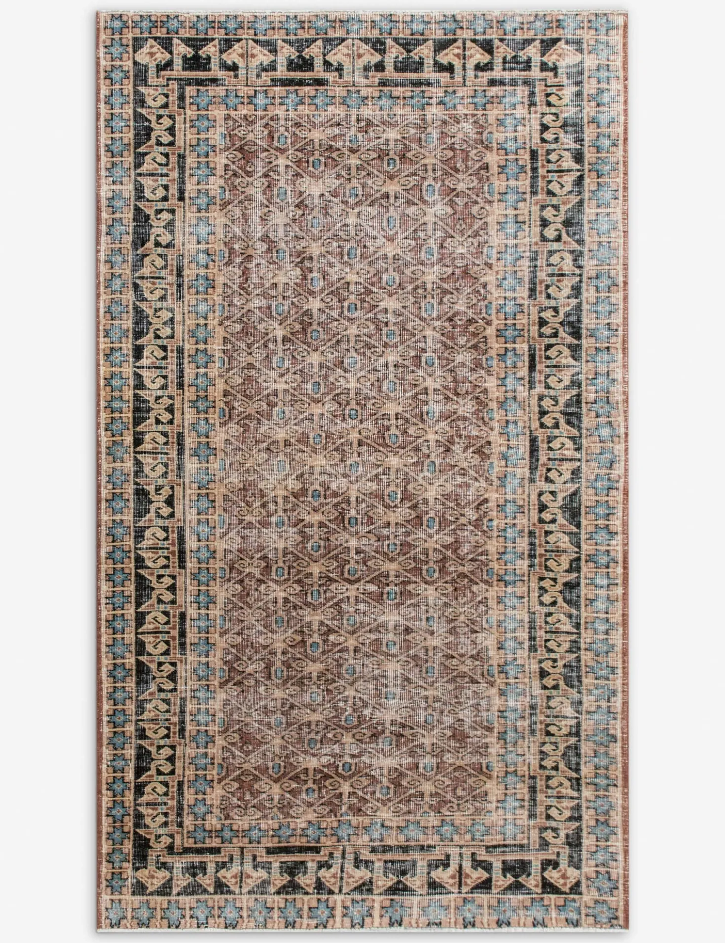 Vintage Turkish Hand-Knotted Wool Rug No. 549, 4' x 6'9"