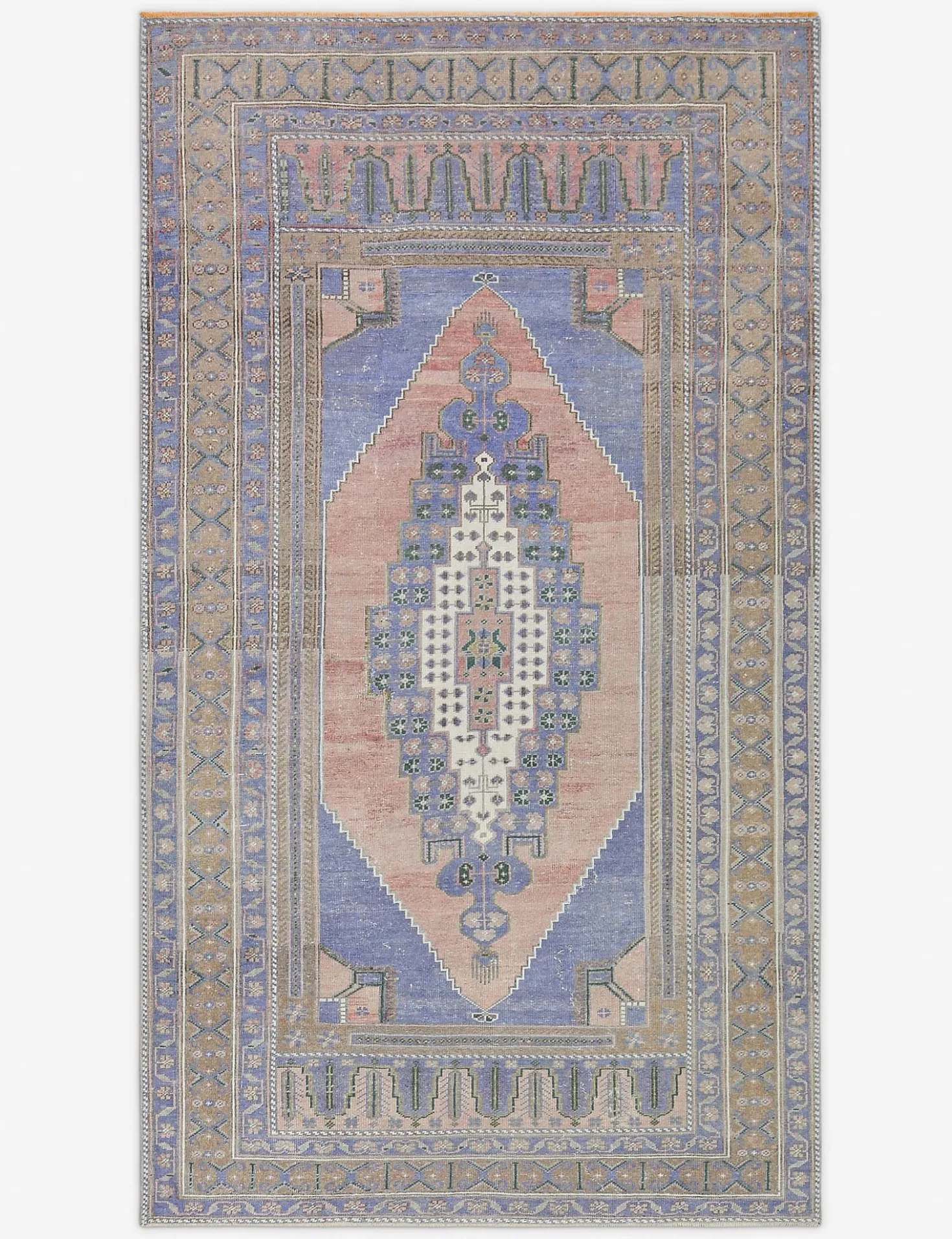 Vintage Turkish Hand-Knotted Wool Rug No. 480, 5' 2" x 9' 3"