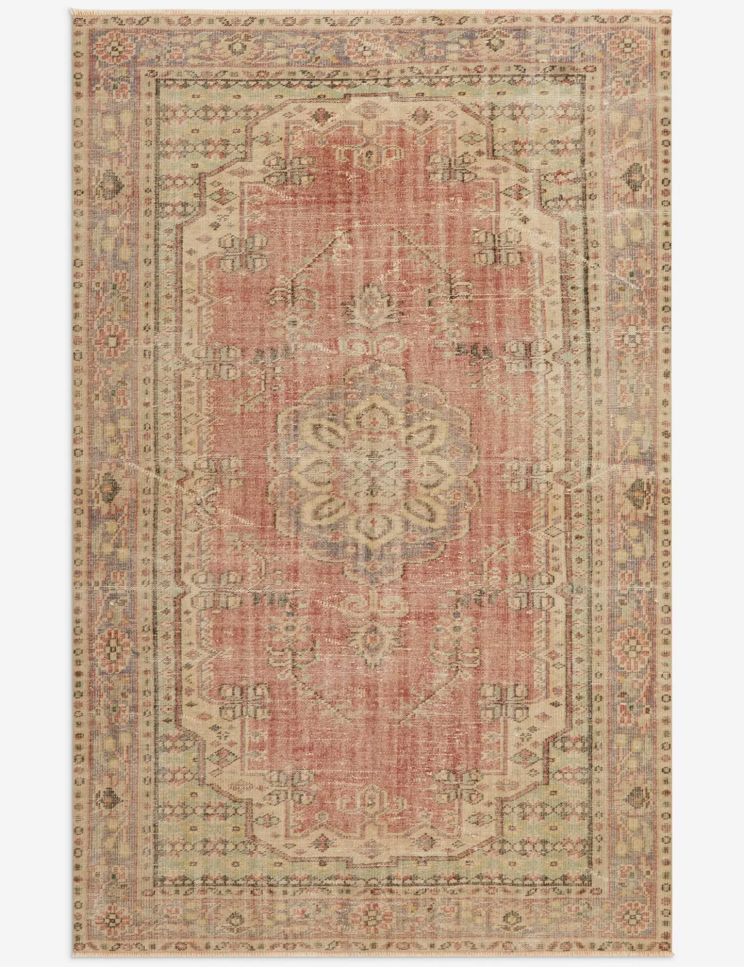 Vintage Turkish Hand-Knotted Wool Rug No. 329, 5'9" x 9'1"