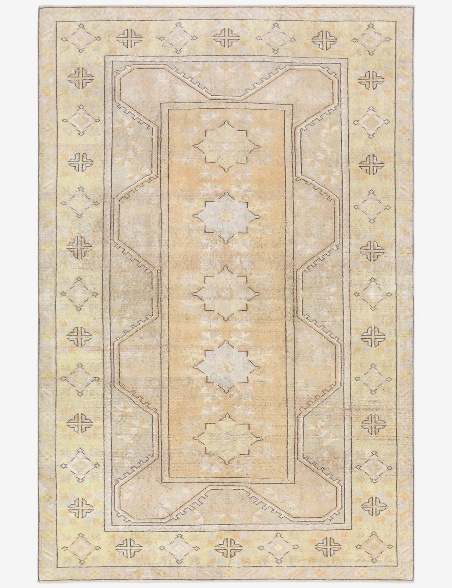 Vintage Turkish Hand-Knotted Wool Rug No. 487, 5' 1" x 7' 10"