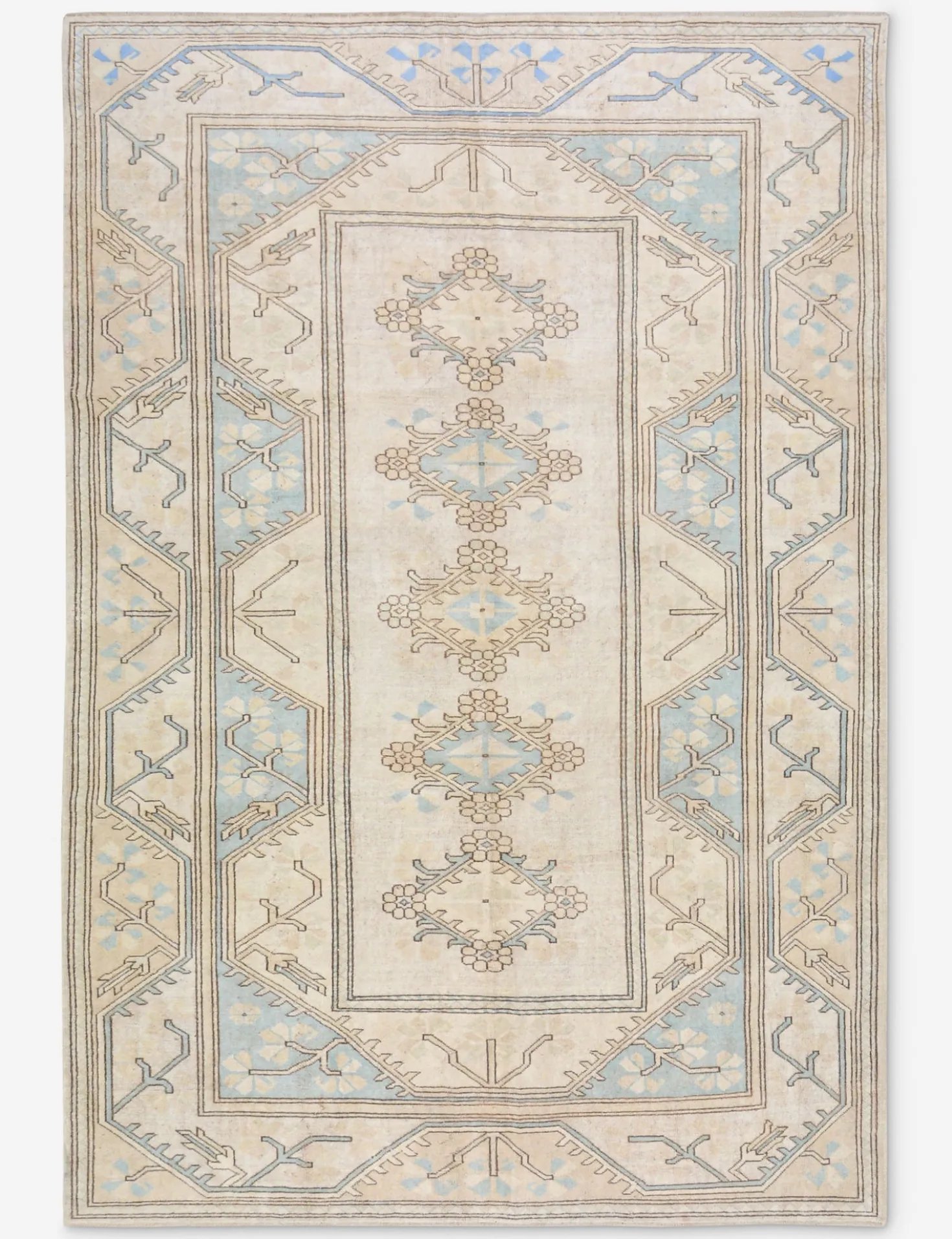 Vintage Turkish Hand-Knotted Wool Rug No. 469, 6' 5" x 9' 8"