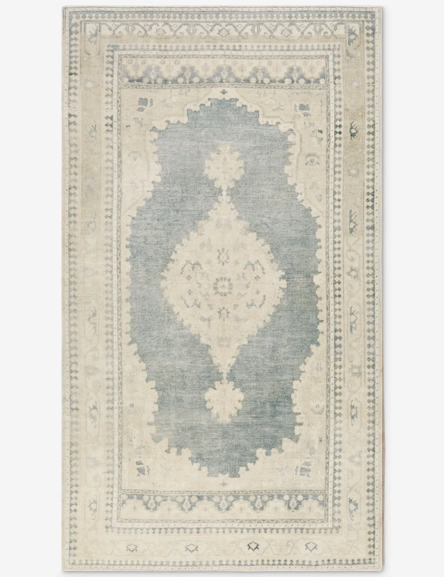 Vintage Turkish Hand-Knotted Wool Rug No. 417, 5'4" x 9'6"