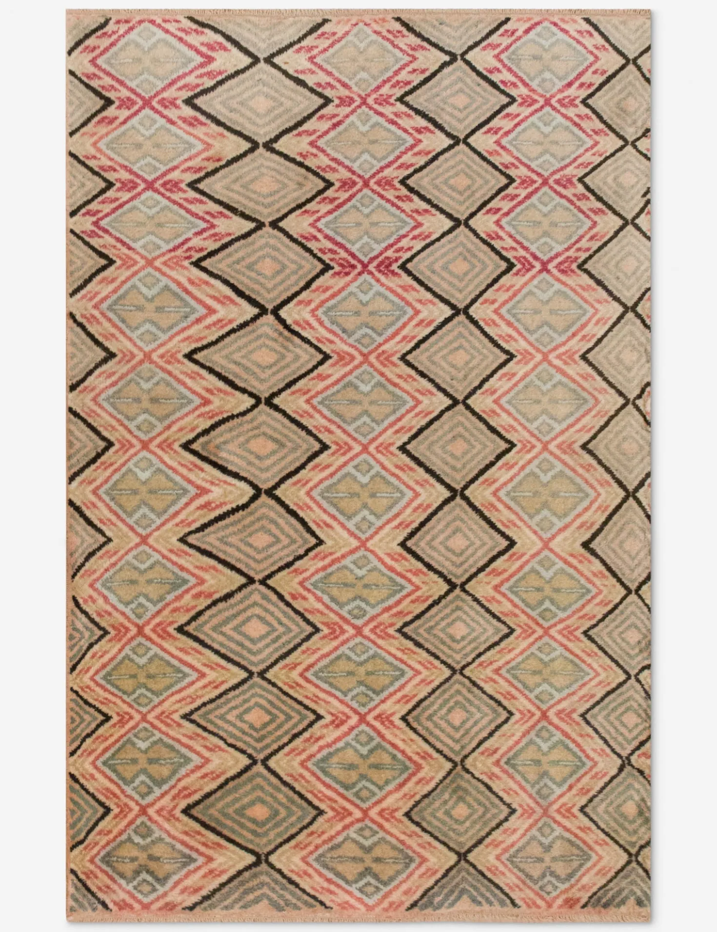 Vintage Turkish Hand-Knotted Wool Rug No. 558, 3'7" x 5'9"