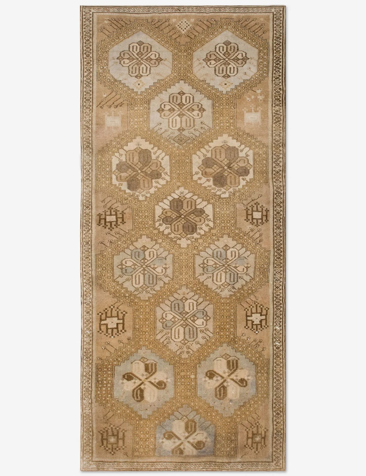 Vintage Turkish Hand-Knotted Wool Runner Rug No. 300, 5'10" x 12'8"